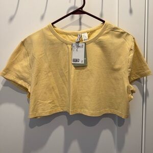 H&M cropped yellow baby tee